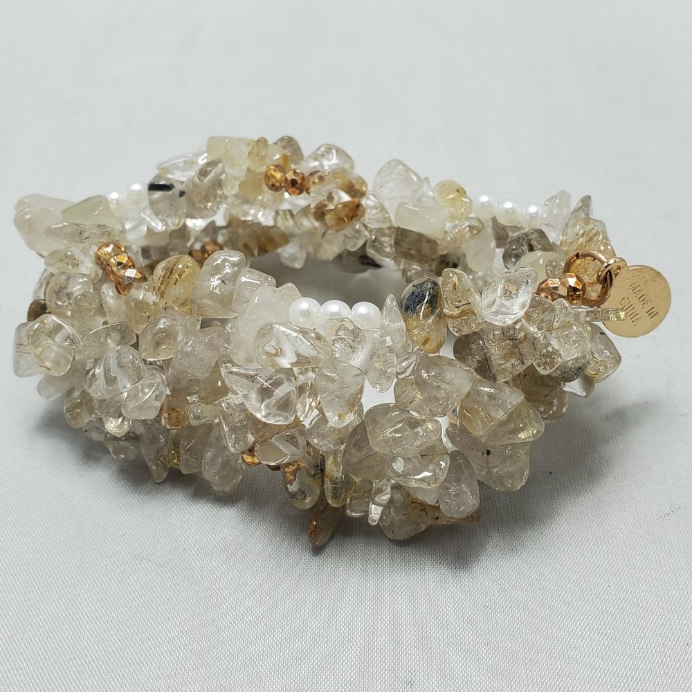 Ali Khan citrine crystal glass stretch bracelet